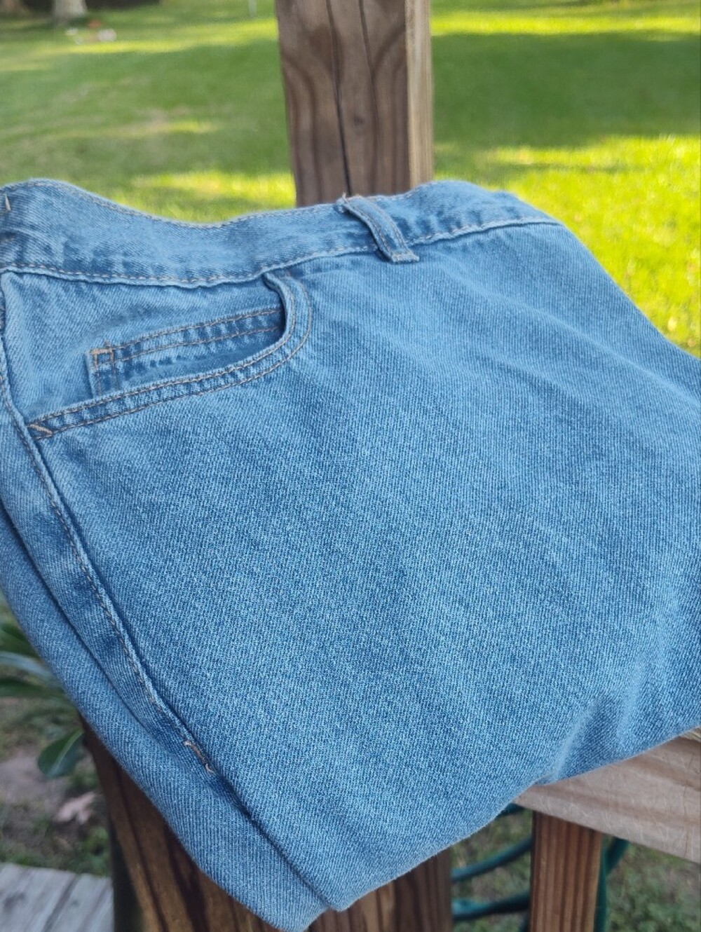 Woman Within Light Blue Elastic Waist Denim Pants Size 16W - Picture 6 of 6